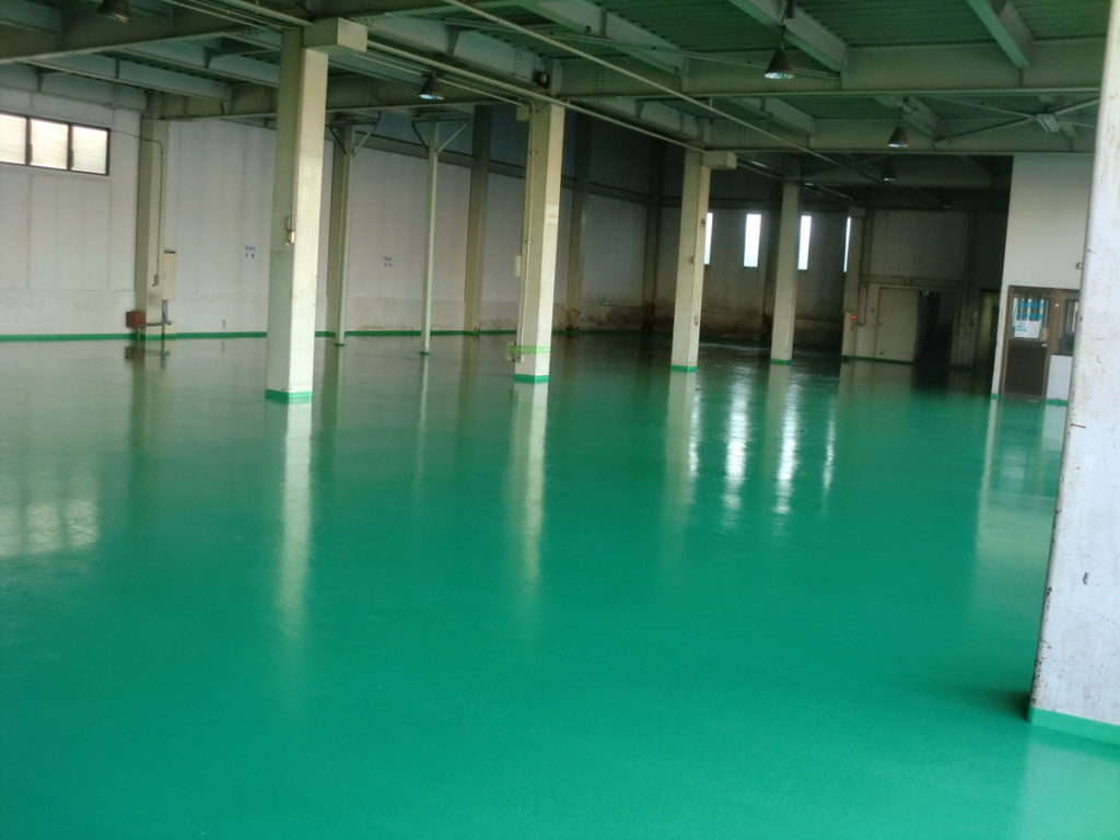 八尾市久宝寺で工場の床塗装（防塵塗装）